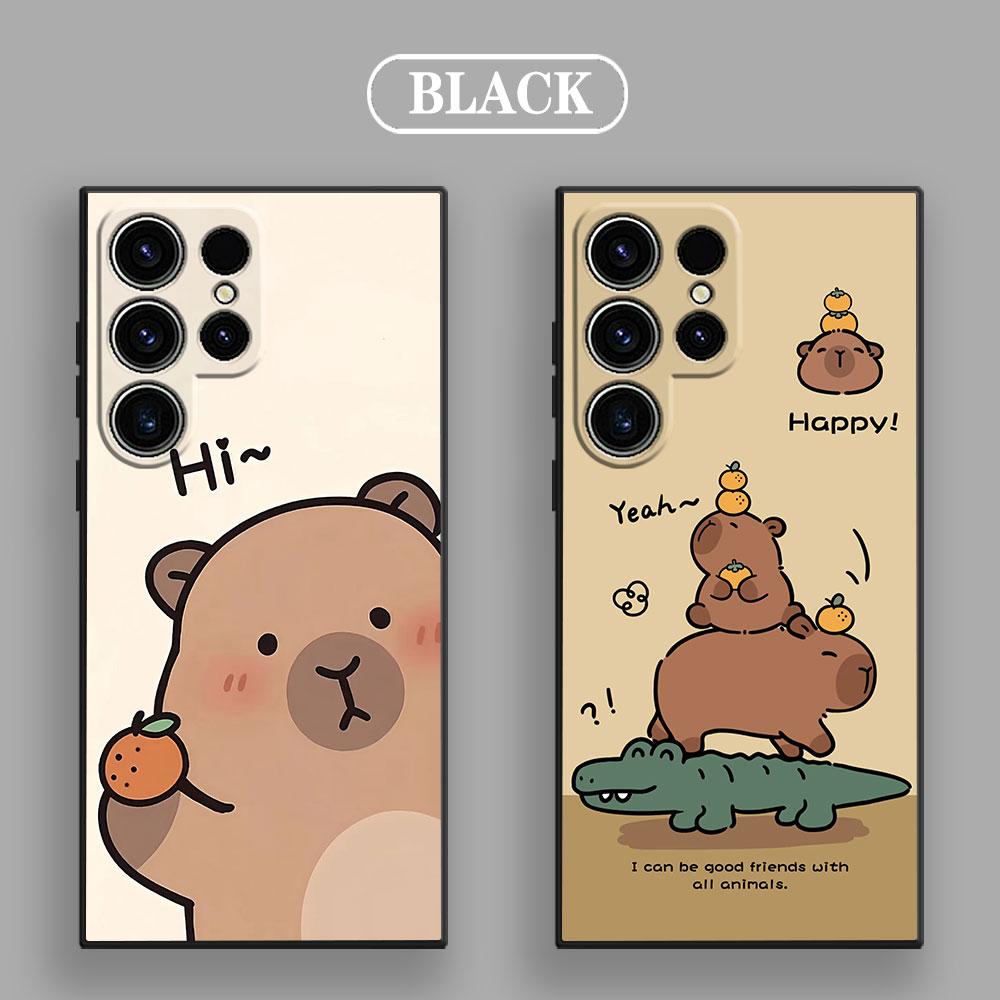 Capybara Cute Silicone S26Ultra Case For Samsung Galaxy S26 S25 S24 S23 S20 S21 FE S22 Ultra S25 Plus 5G Cases Soft Phone Cover