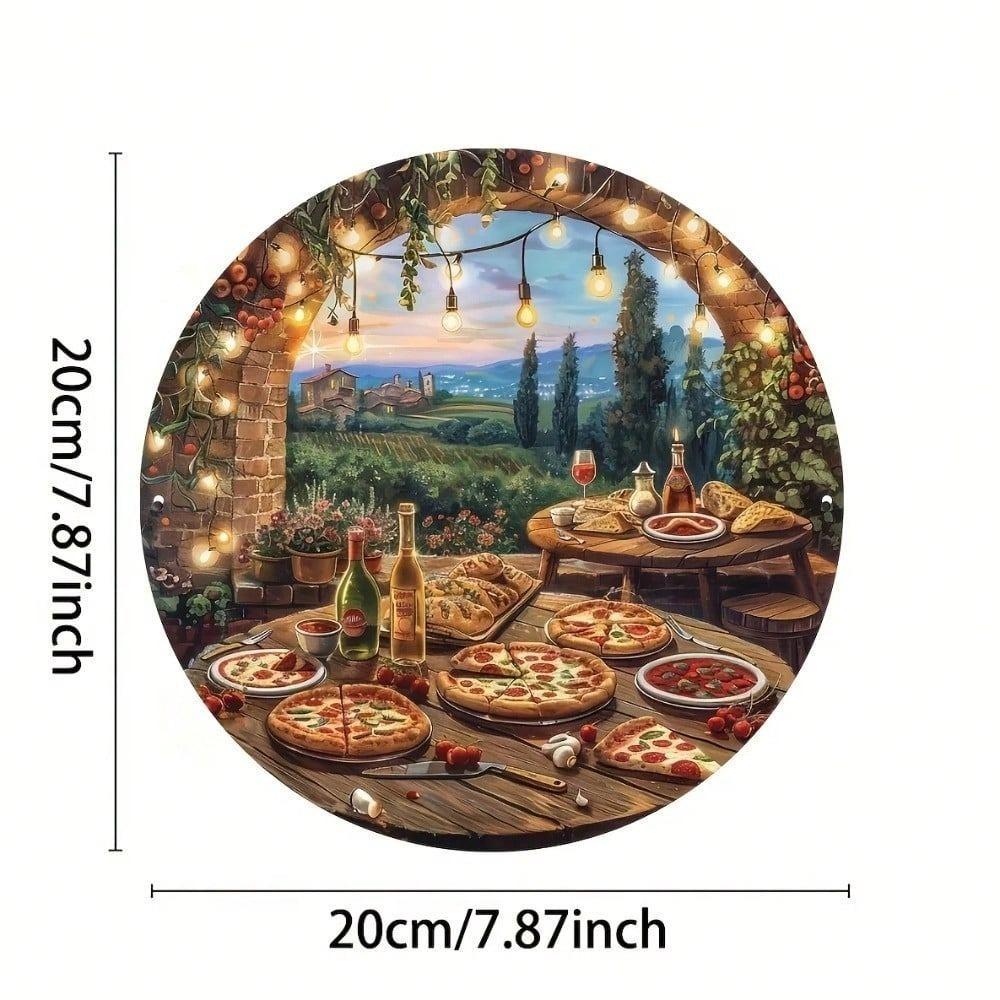 Retro Pizza Tin Sign 8x8 Inch Vintage Metal Wall Art Home Bar Cafe Decor