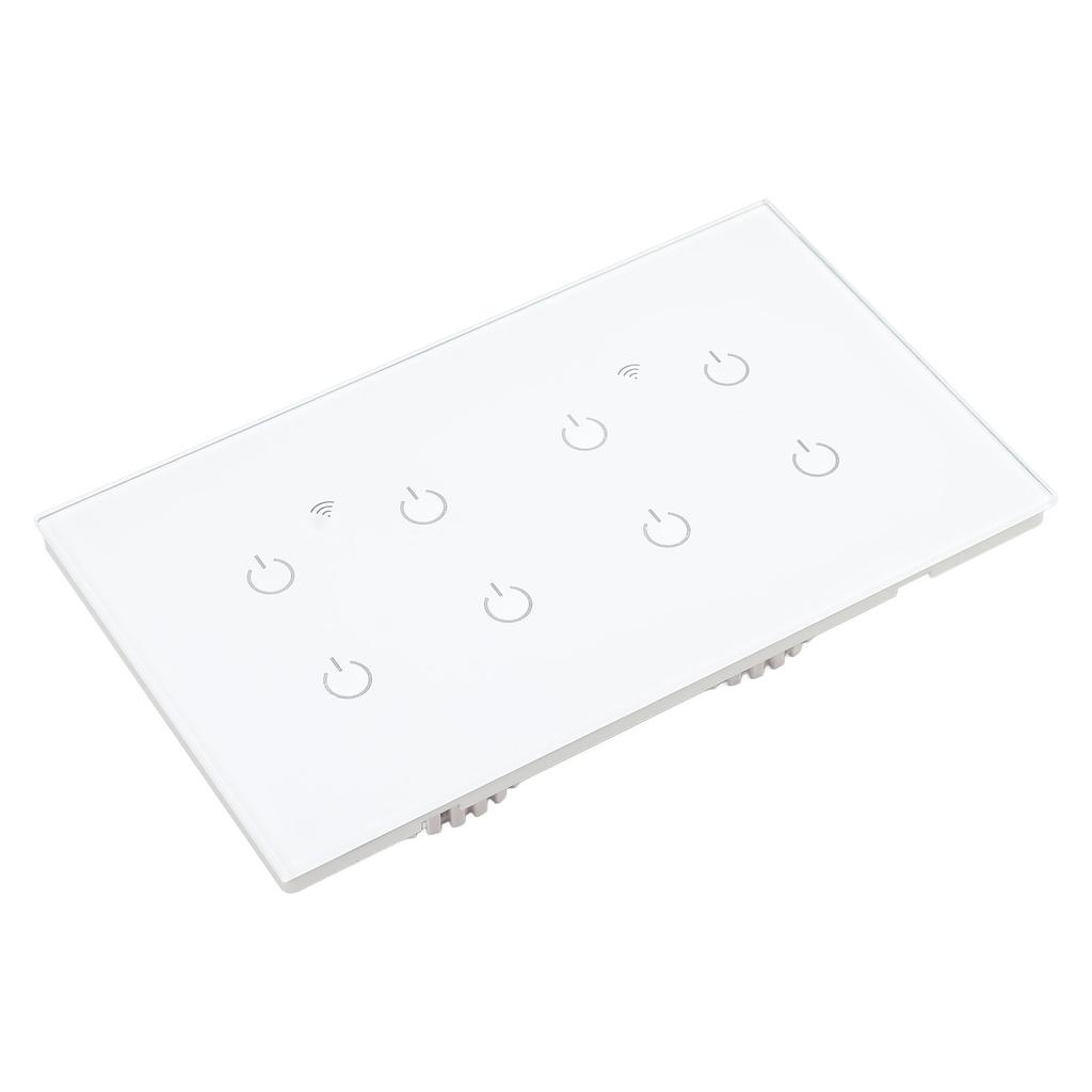 WLAN Smart Touch Schalter 8-fach gehärtetes Glaspanel IP44 Smart Lichtschalter Standard