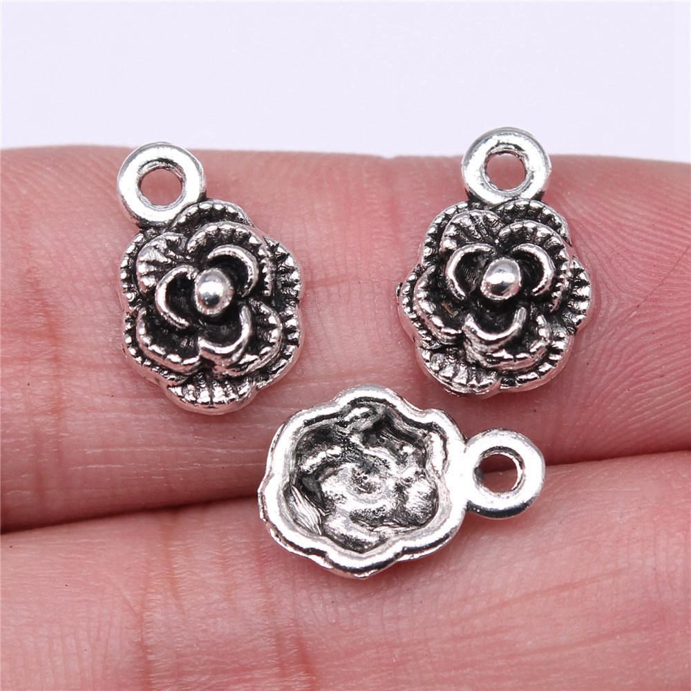 Charms Small Flower Pendants Wedding Jewelry Findings QC116