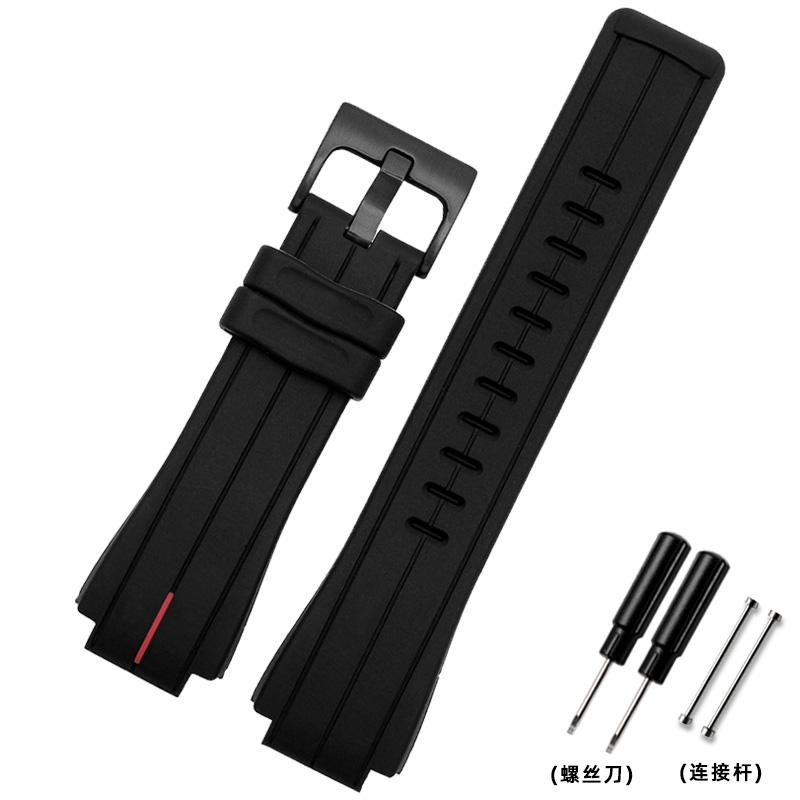 Cinturino per orologio in gomma di alta qualità per orologio TIMEX T2N720 TW2T76300 Serie T2N721 Uomo Nero Impermeabile Silicone Sportivo 24*16mm
