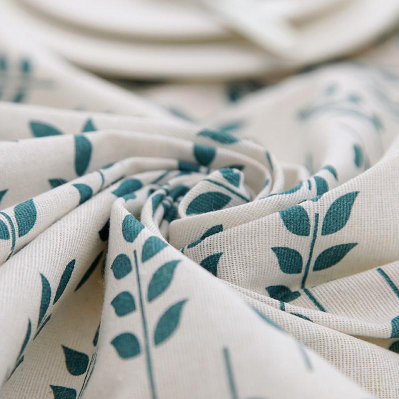 Simple Small Green Leaf Pattern Cotton Linen Tablecloth Christmas European Style Cover Washable Table Cloth For Tea Table