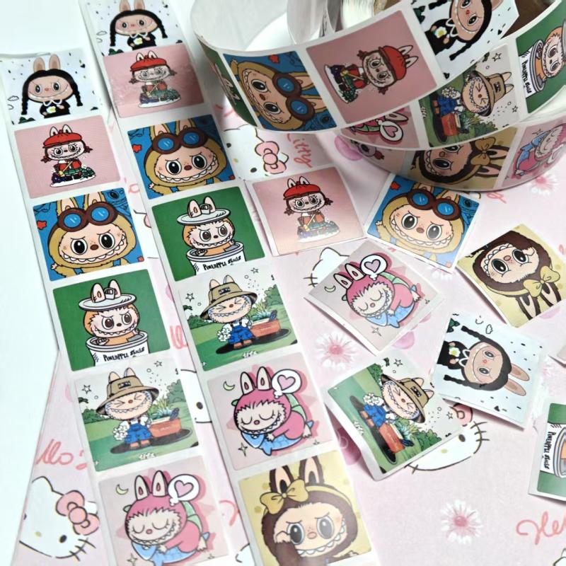 500 Stück/Rolle Cartoon Rollenaufkleber Kreative DIY Graffiti Dekorative Spielzeugaufkleber