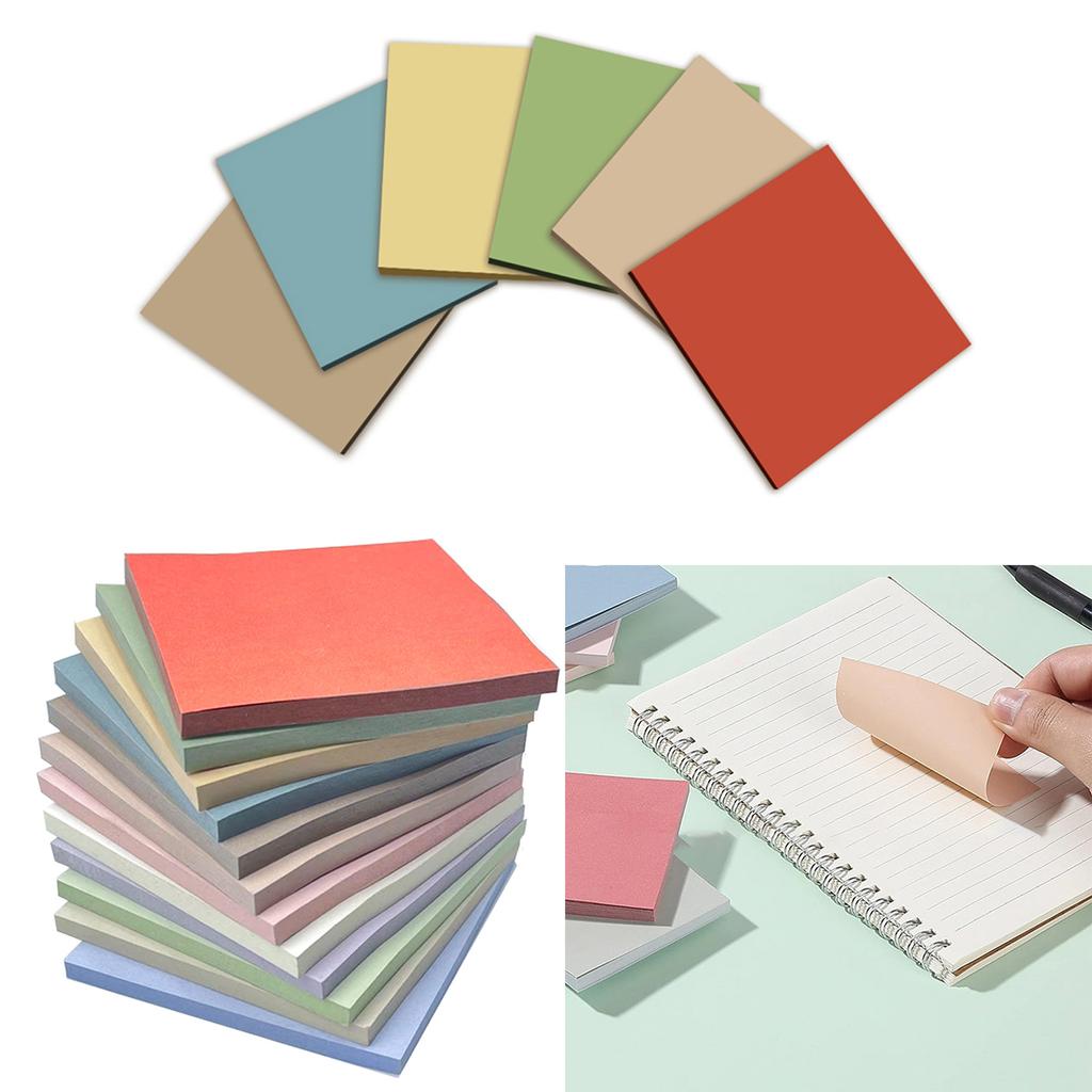 Colored Sticky Note Blank Sticky Note Pad 3x3Inch Pocket Memo Pad Self-ashesive Note Paper 50 Sheets/Pad