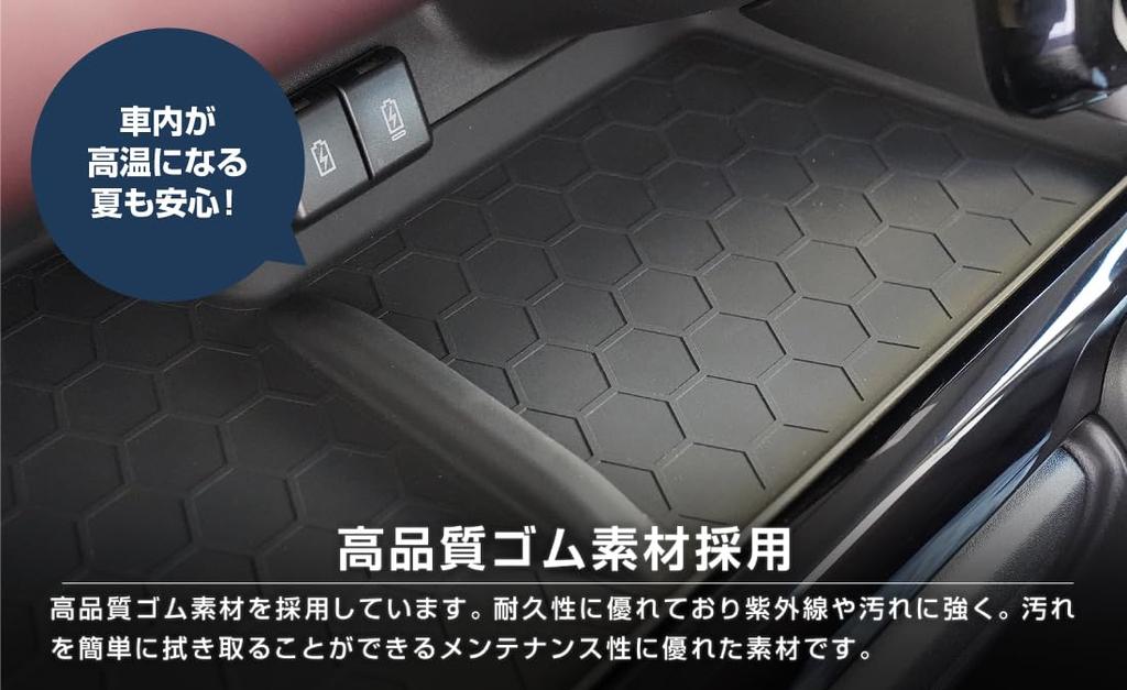 Samurai Produce Passenger Seat Open Tray Mat Rubber for Spacia Spacia Gear and MK94S (1 Piece, Type, Black) Spacia, Custom, MK54S,