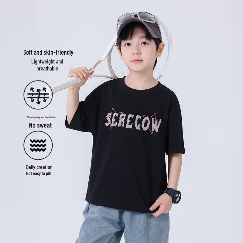 Boys Summer Fashion Print Pure Cotton Short Sleeve T-Shirt 110