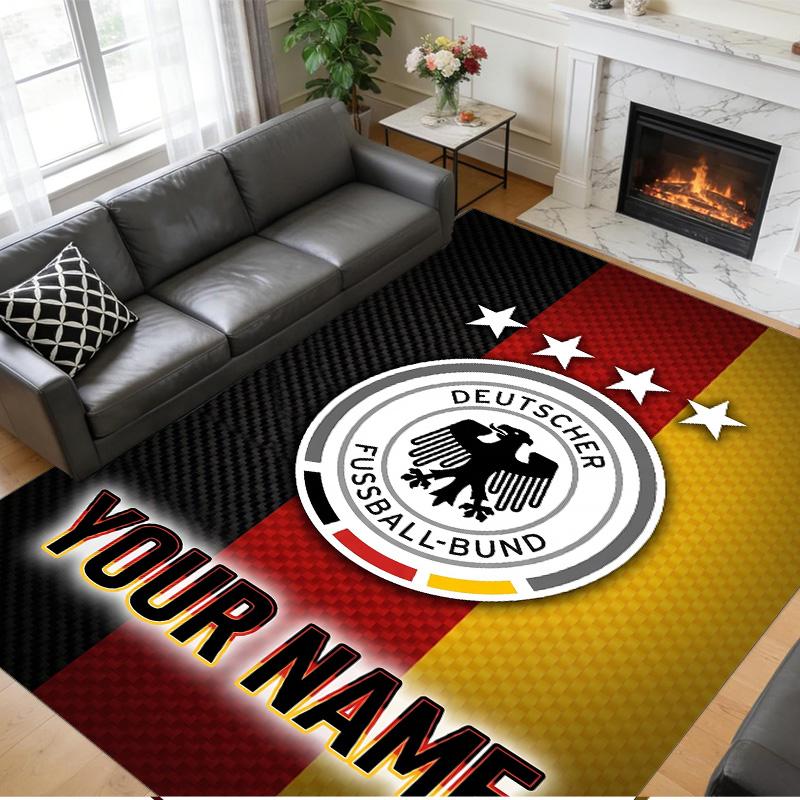 Crystal Velvet Rug Custom Name Text, Soft Non Slip Floor Mat Home DecorGermany National Football Team