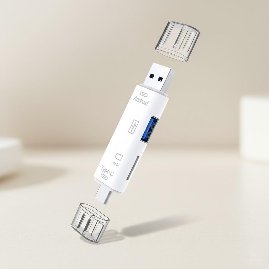 USB Type C Micro USB OTG Card Reader 5in1 Multi Function Portable Adapter Expand Storage for Memory Cards