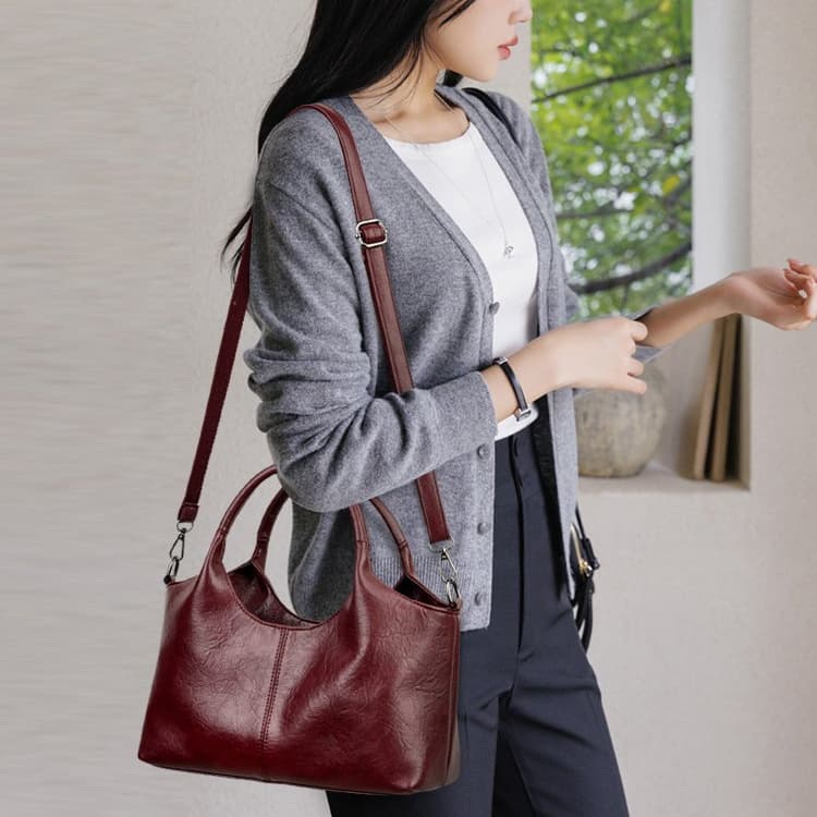 Soft Leather Retro Bag Women's Portable Tote Bag