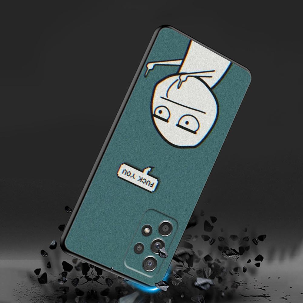 Funny Man Middle Finger Phone Cover Galaxy A53 5G Case For Samsung A54 A52 A52S A51 A71 A73 A72 A41 A42 A91 A32 A33 Black Cases