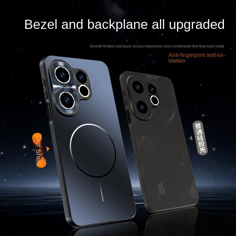 For VIVO X200 FE Metal Lens Protection Wireless Charging Case For VIVO S30 Pro Mini Matte PC Acrylic Hard Shockproof Cover