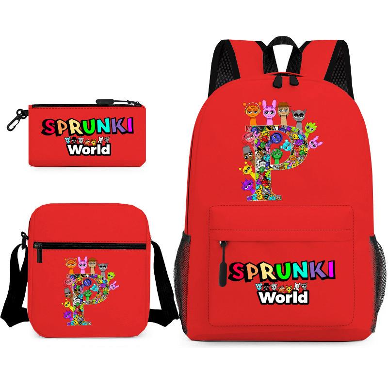 Rhythm box cartoon animation primary school schoolbag sprunki fourth grade lightweight burden reduction large capacity backpack bag