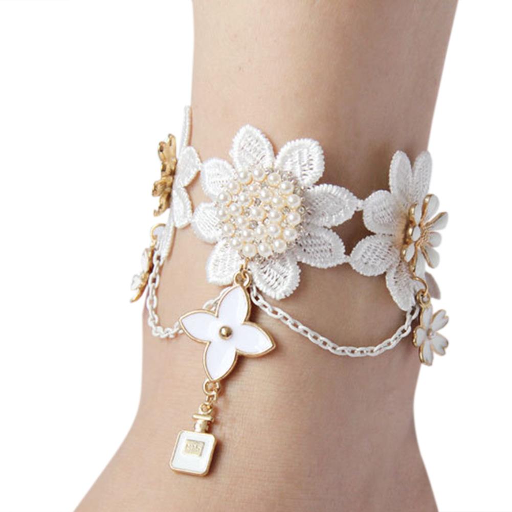 

Fashion Lace Flower Ankle Bracelet Alloy Pendant Foot Chain Beach Barefoot Jewelry #14865