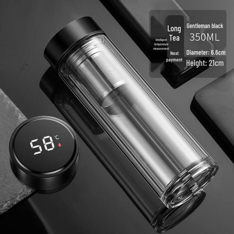 Ailan Huijia CH Business Tea Infuser Glass Bottle with Temperature Display 350ML