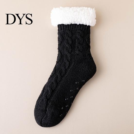 Thermal Slipper Socks 1 Pair Non-Slip Ultra-Thick Cashmere Home Sleeping Indoor Winter Footwear for Women And Elderly Slip-proof