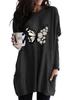 Women's Long Tunic with Pockets Loose Fit Fashion Printed Logn Sleeve Top Women's Sweatshirt