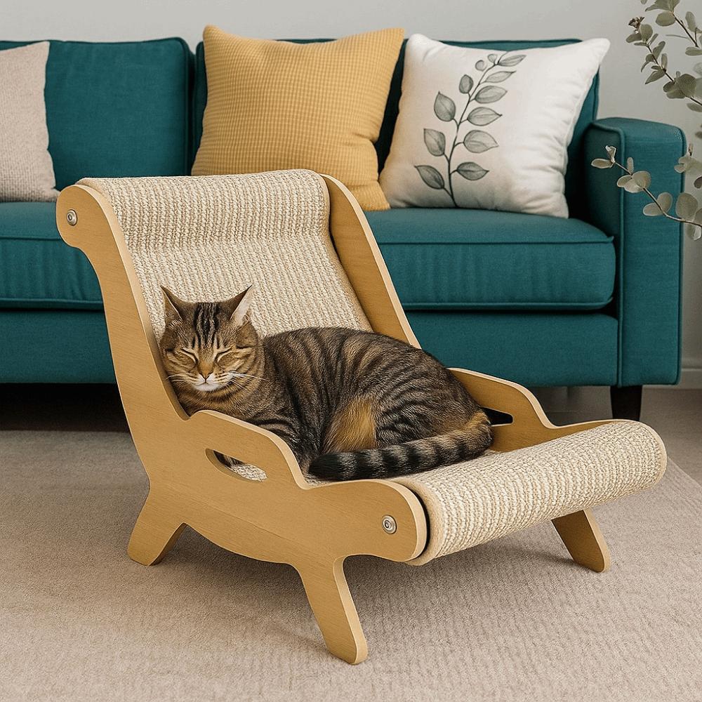 Wear-Resistant 2 in 1 Cat Sisal Chair Elevated Cat Hammock Bed Cat Sofa Bed for Cats/Dogs
