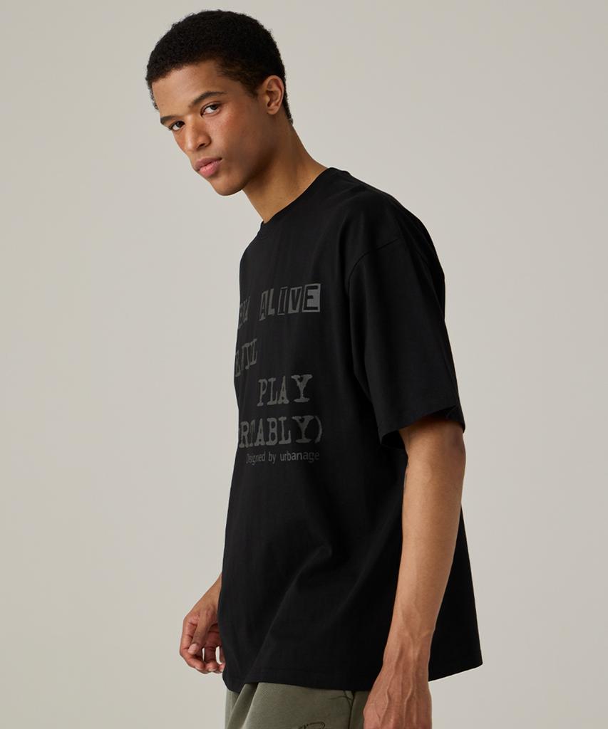 URBANAGE Alive Oversized Short Sleeve Black