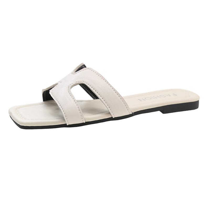 Korean Version of Fashion Versatile Flat-bottomed Casual Cool Slippers Summer New Fashion Niche Open-toe Slippers