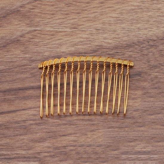 10 Stück 12/15/20 Zähne Goldfarben Haarkamm Haarnadel Hochzeit Haarschmuck Schmuckherstellung Metall Braut Haarkämme Handwerk DIY