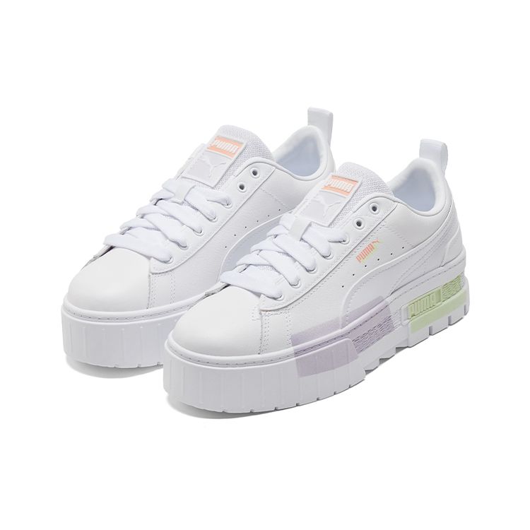 Puma Mayze Wear-Resistant Thick Sole Sports Sneakers Women Sneakers White 384851-01