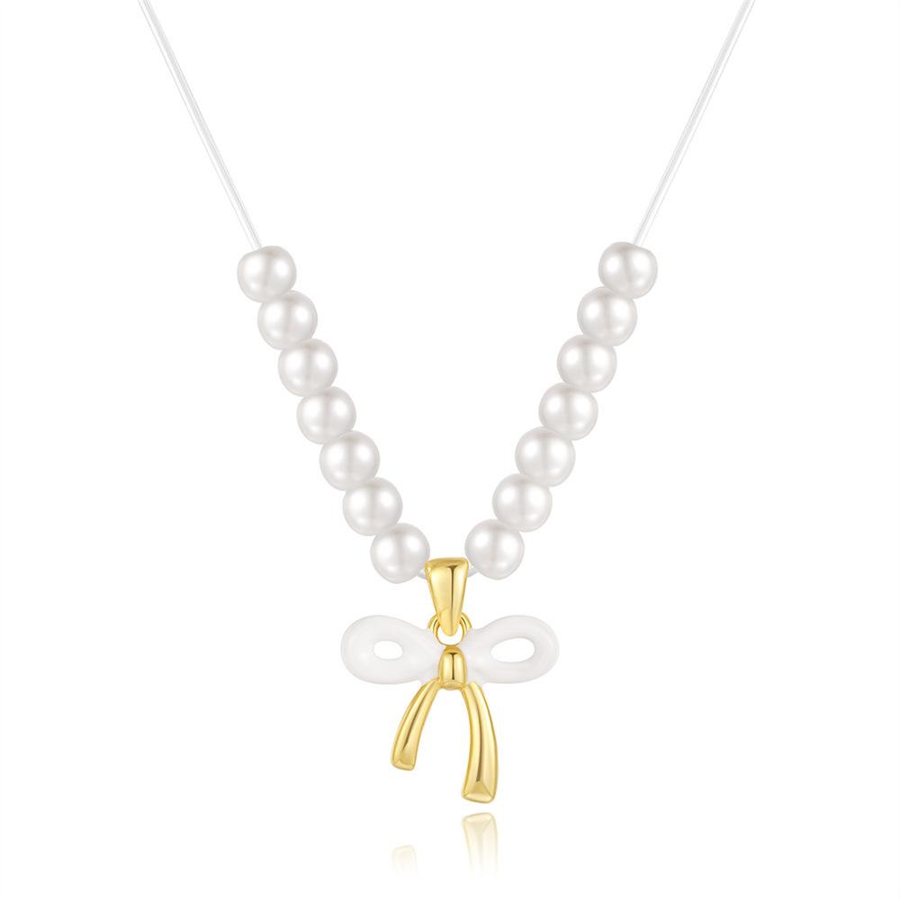 Colier Argint Sterling S925 Temperament de Zână Versatil Simplu Lanț de Gât Linie de Pescuit Nișă Arc Picătură Ulei Colier Lanț Claviculă