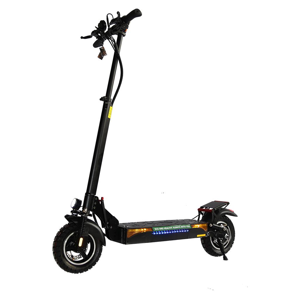 L12 Faltbarer Elektroroller, Schwarzer Rahmen, 48V 16Ah Akku, 10 Zoll Geländereifen, Maximale Reichweite 45-50KM, Doppelscheibenbremse, Elektroroller für Erwachsene Stadt