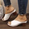 High-heeled Fish-mouth Women's Shoes, Thick-soled Slip-on Sandals with An Open Toe Design Devotion