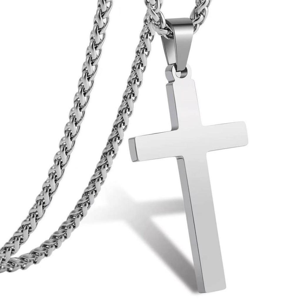 Men's Titanium Steel Cross Pendant Necklace - Stylish Hip Hop Jewelry