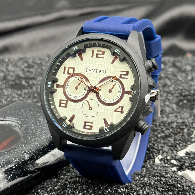 JYL Унисекс Часы Повседневные Спортивные Студенческие Силиконовый Ремешок Blue кадмий оранжевый