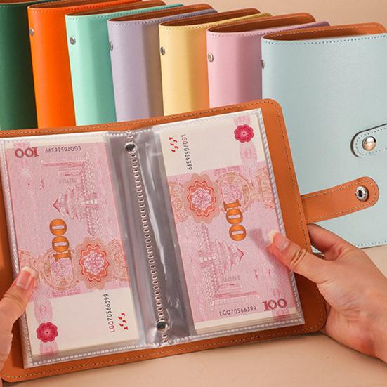 Geldsparbuch Geld Sammelalbum zur Aufbewahrung von Scheinen und zur Finanzverfolgung 50-seitige Kapazität Budget-Notizbuch