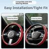 SEAMETAL 3Pcs Universal Car Steering Wheel Cover Premium Leather Ultra-Slim Fit Non-slip Flexible Collocation Protection Cover