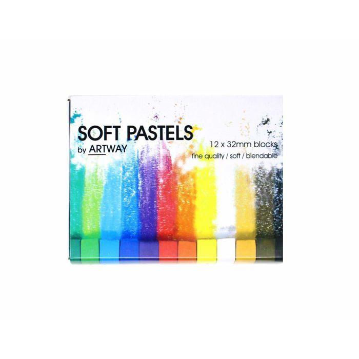 Pastels - craie d'art Artway - 2302689 - Lot de pastels tendres à dessin - 12 couleurs