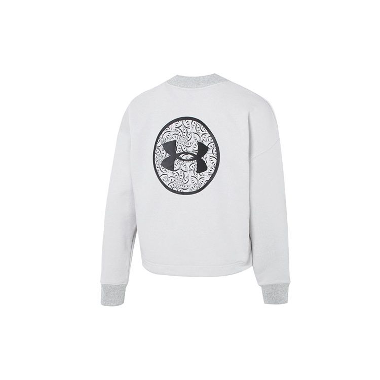 Under Armour Nowa Kolekcja Wiosenna Bluza Casual Luźna z Nadrukiem Logo Damskie Top Szary 1374532-592