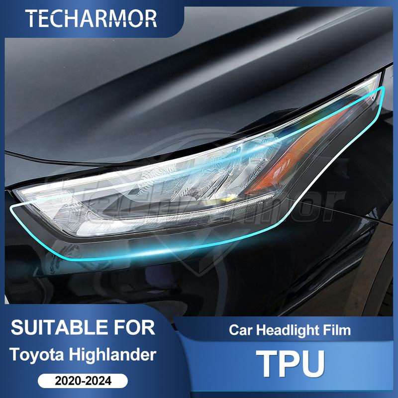 Защитная пленка на фары из ТПУ для Toyota Highlander 2020-2024 Прозрачная и тонированная Антицарапина Наклейка на интерьер