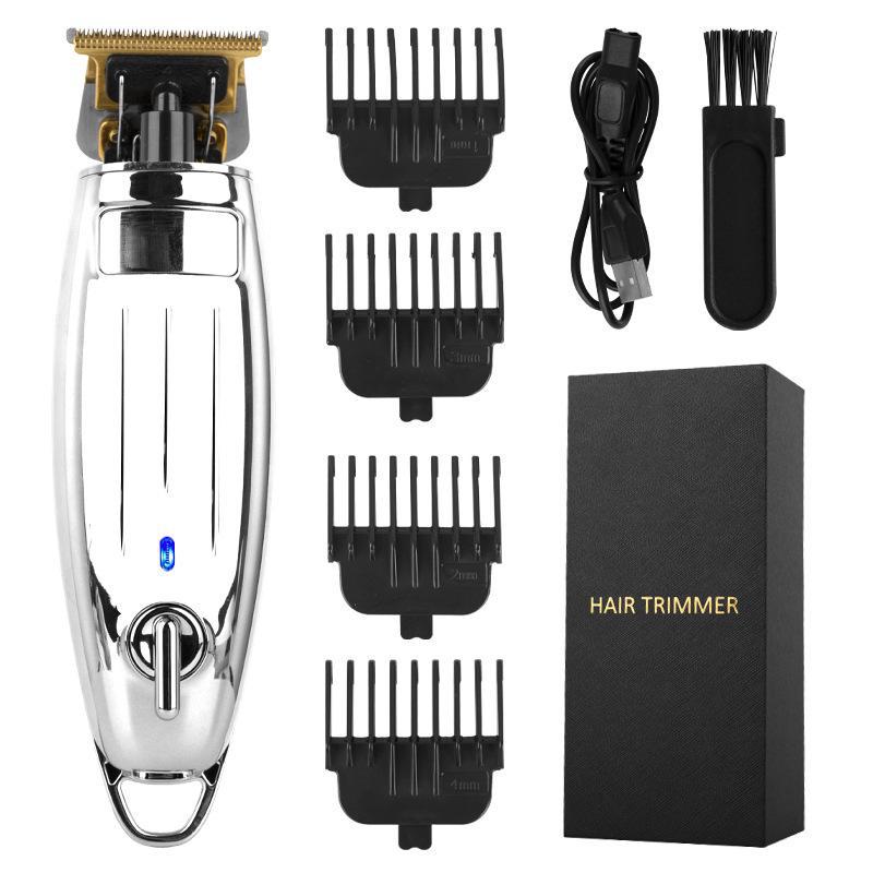 

«Ретро-машинка для стрижки волос с зарядкой от USB и лезвием для градиентной укладки и бритья» X67 серебряный