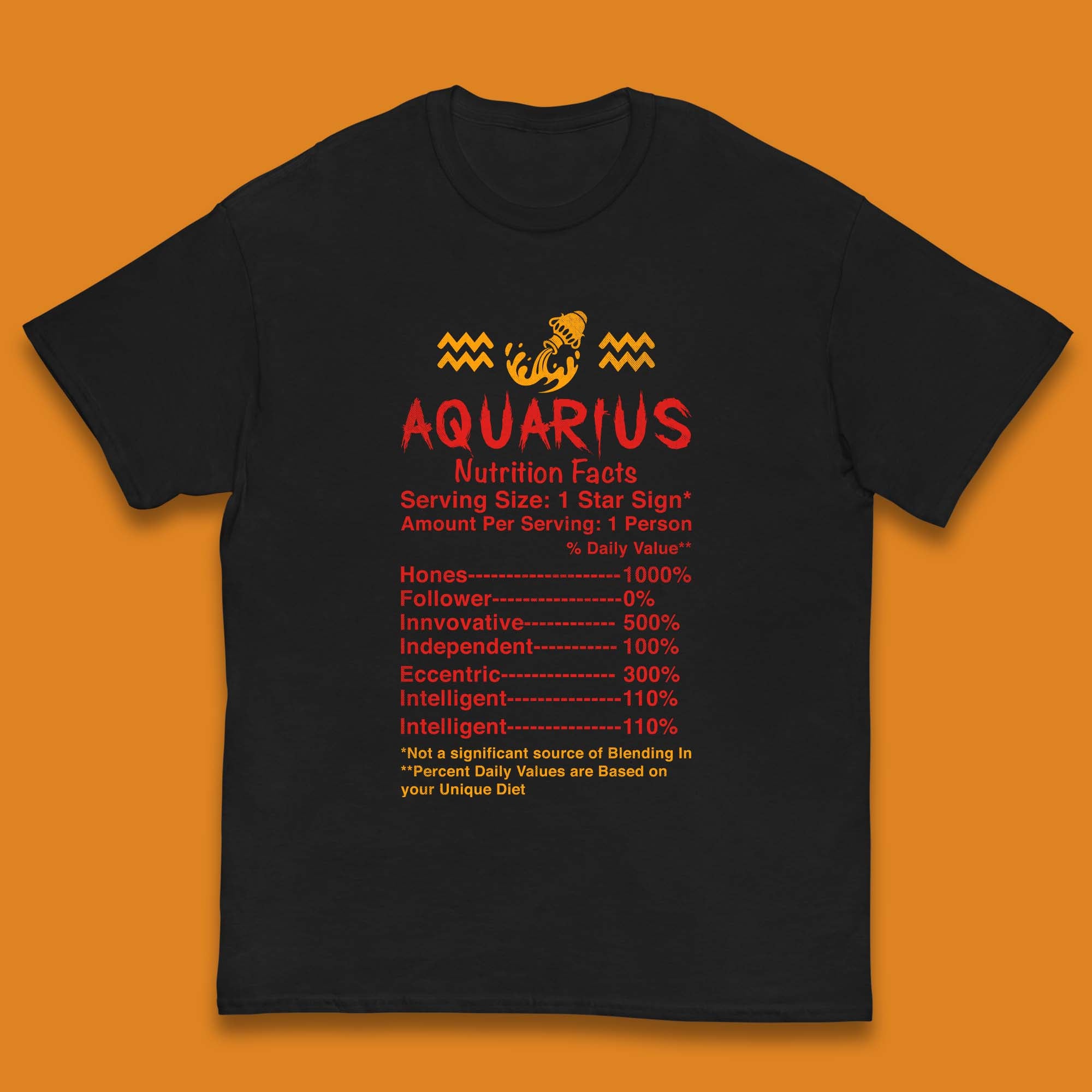 

Aquarius Nutrition Facts Kids T-Shirt 160