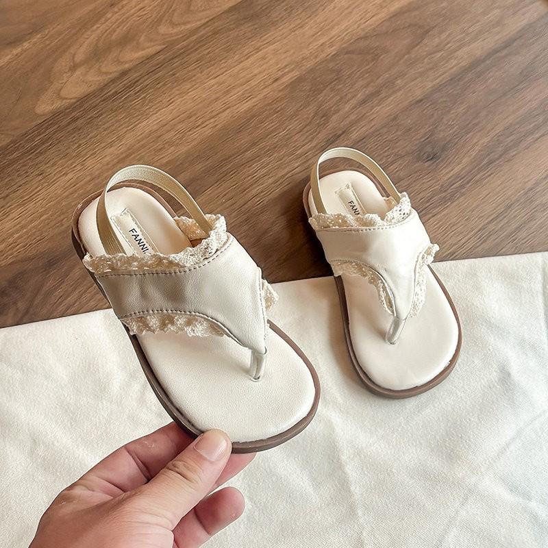 

Kids Sandals Princess Style Soft Sole Children Beach Shoes Sweet Lace Non-slip Summer New Girls Casual Shoes 24