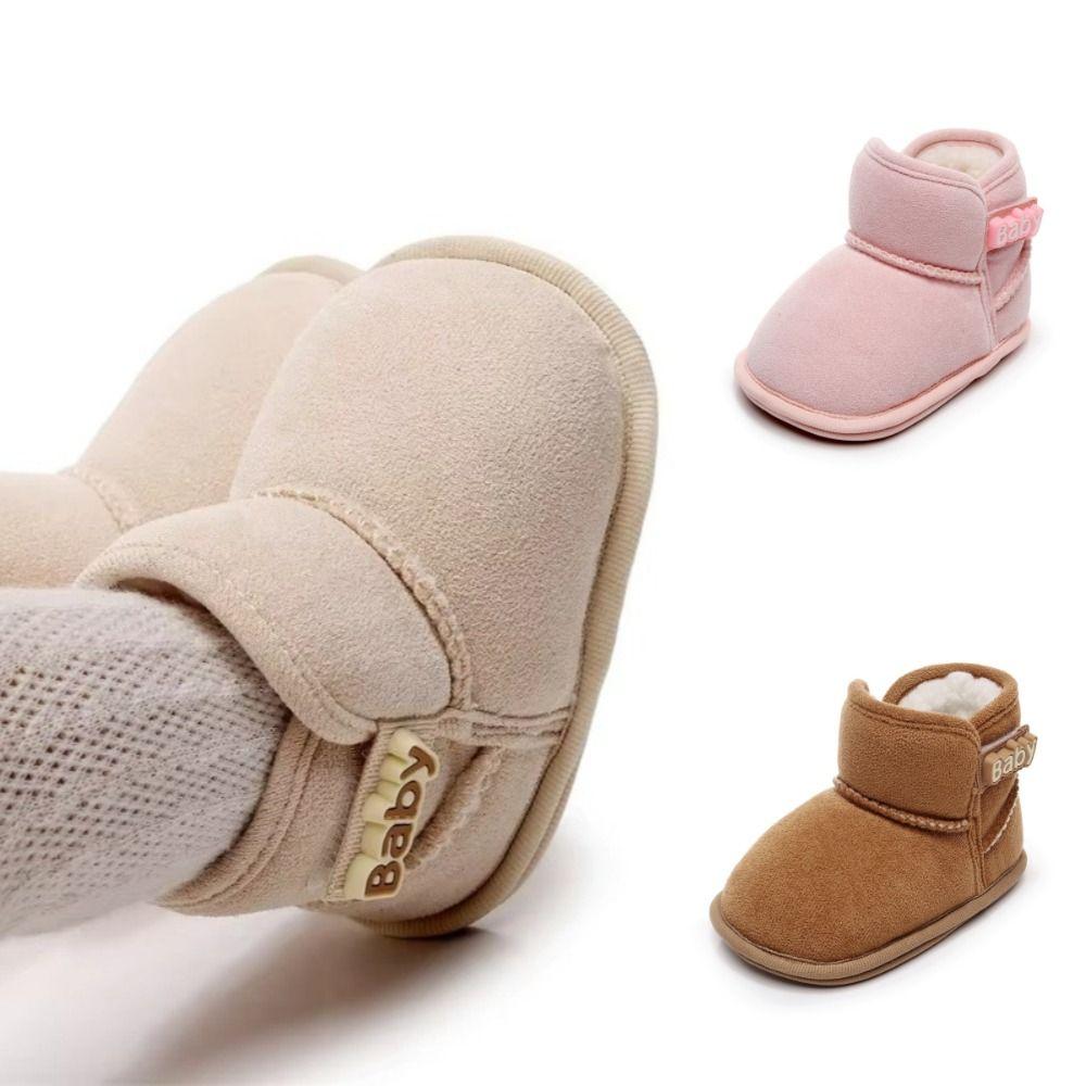 Bottes de Neige Chaudes d'Hiver pour Bébés Chaussons Plats Chaussures pour Nouveau-né Chaussures de Berceau pour Tout-petits Antidérapantes Chaussures de Marche pour Tout-petits et Bébés