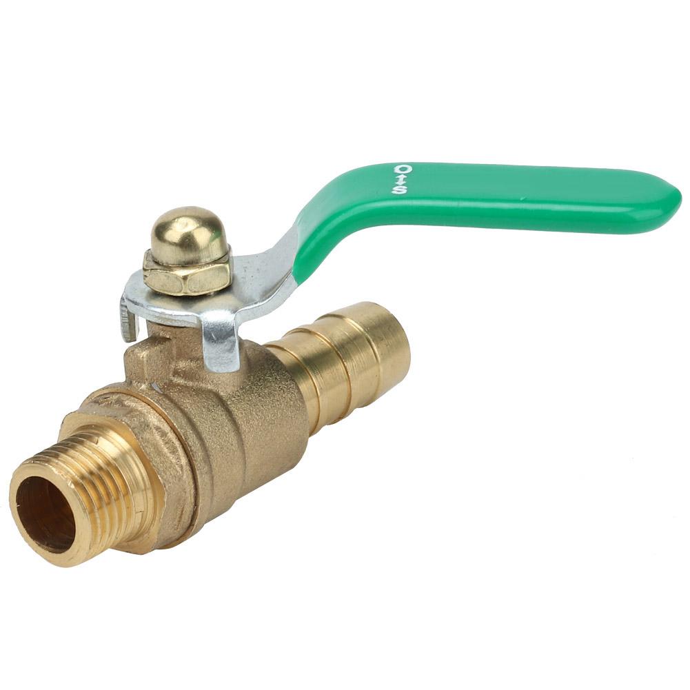 G1Celsius4   Male to 8Celsius10Celsius12mm Hose Barb   Valve Green Lever Handle Thicken Brass Valve(8mm)