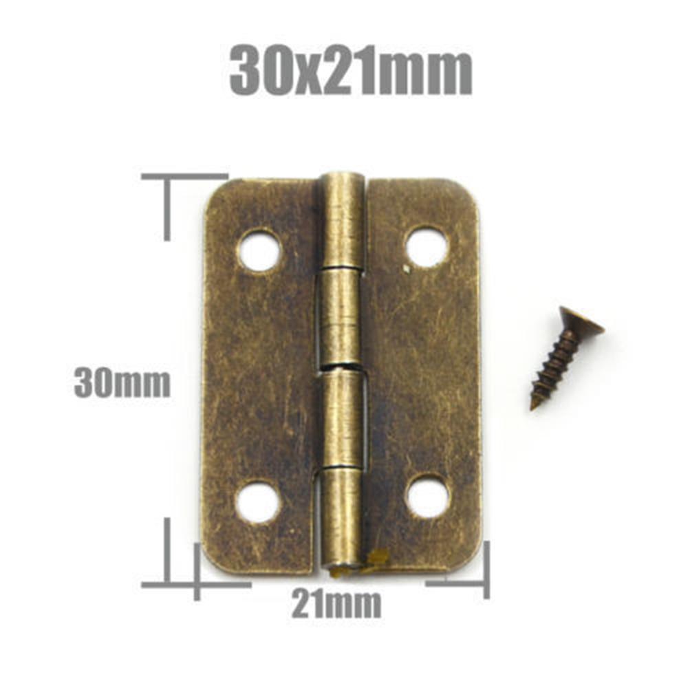 Decorative Mini Brass Cabinet Hinges 10 - 25PCS, Small Hardware for Jewelry Boxes Wine Cabinets Small Cabinet Doors
