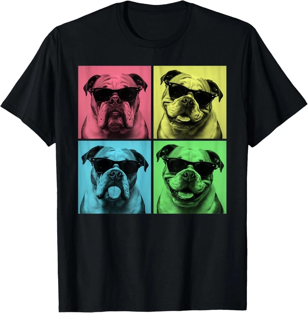 English Bulldog Pop Art Funny Bulldog Dog Lover Photo Booth Gift Unisex T-Shirt