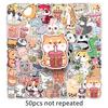 50 Pet Milk Tea Graffiti Stickers Creative Cartoon Cute Animal Decorative Water Cup Mobile Phone Gum Stickers