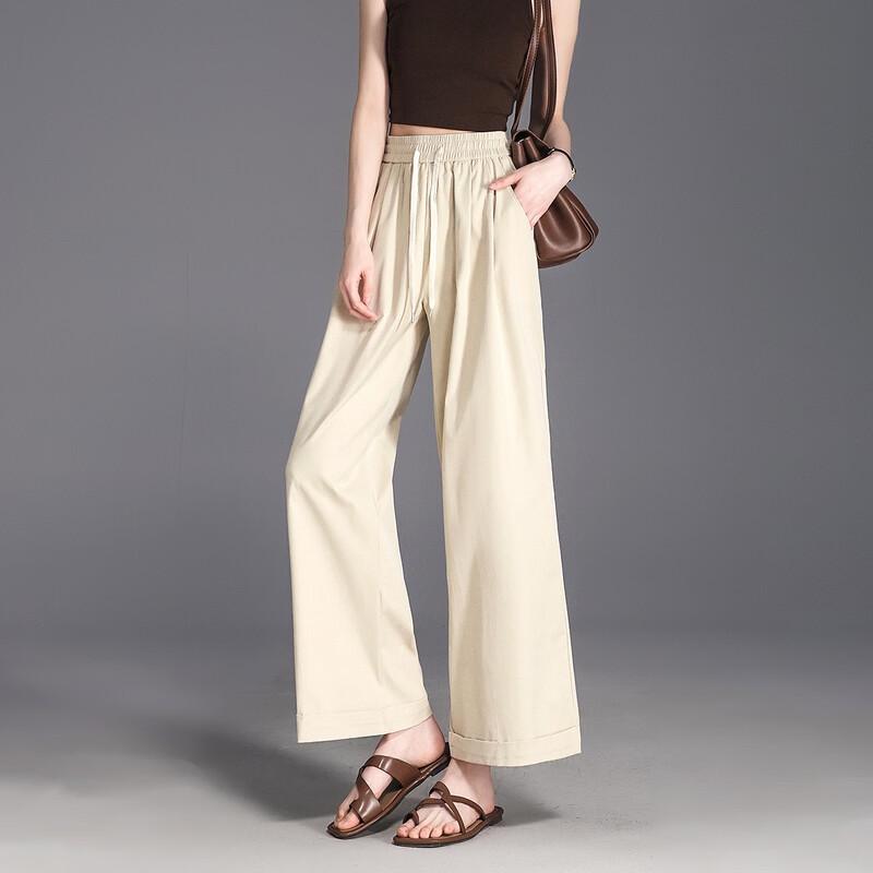 Demana Women's Rolled Hem Wide-Leg Casual Pants