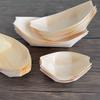 Disposable Paper Boat Box Wooden Bark Boat Japanese Small Boat Sushi Container Takeaway Boat‑Shaped Box for Dessert Mizu Shingen Mochi