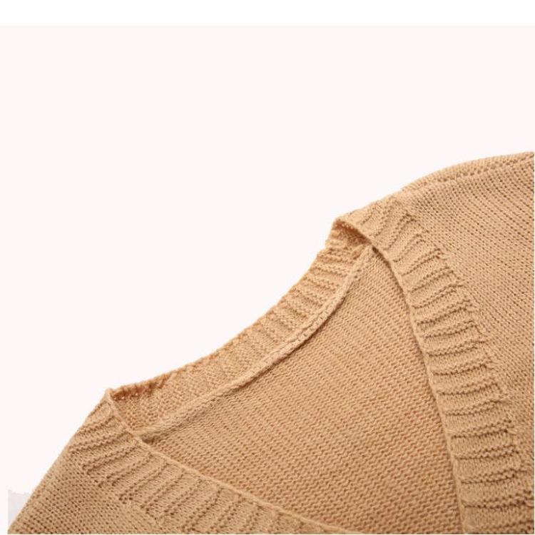 Women Preppy Autumn and Winter Loose Knit Cardigan Coat Fashion Outerwear Sweater