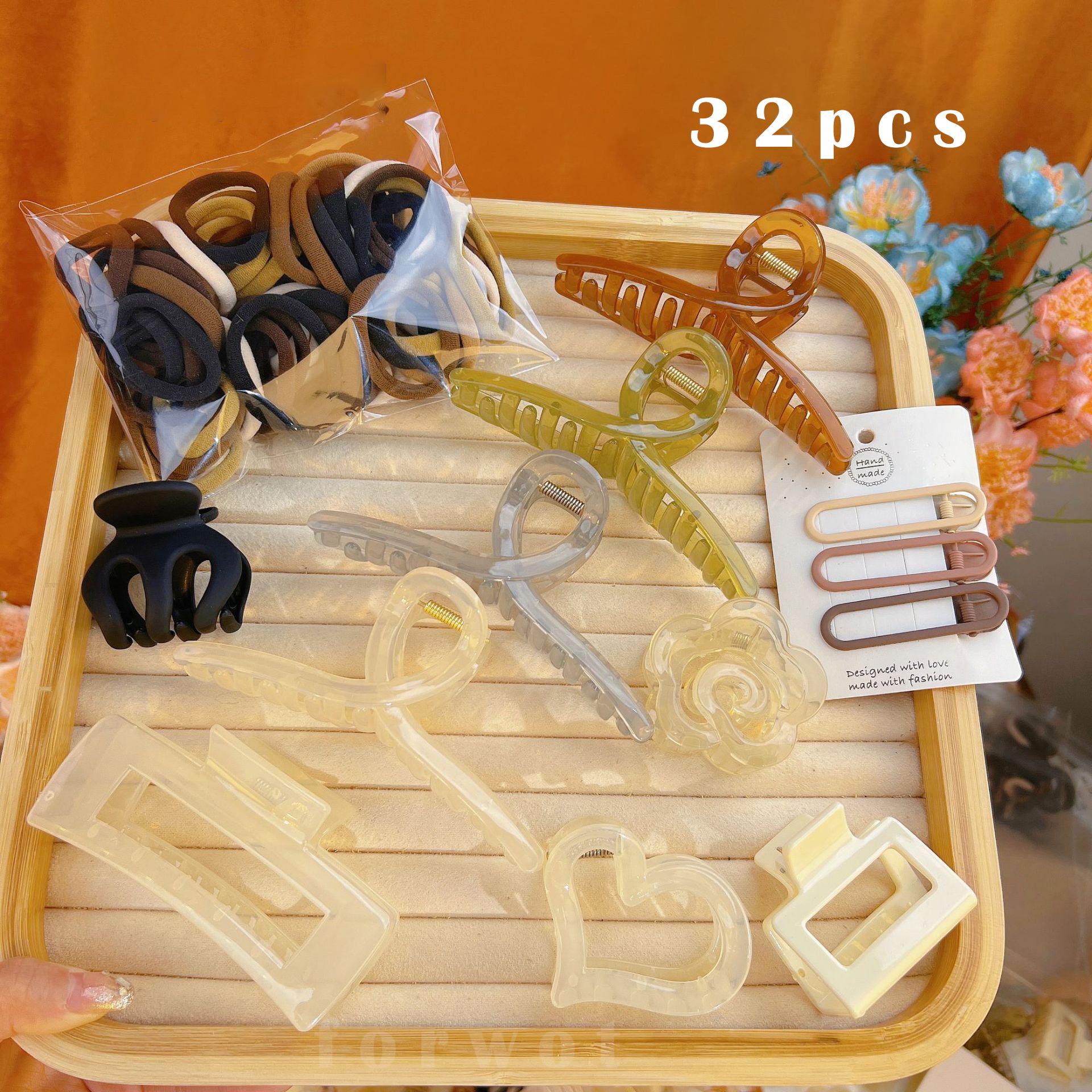 

Набор из 61 предмета, корейские резинки для волос, зажимы для волос, заколки для толстой кишки, боковые зажимы, эластичные повязки на голову, аксессуары для волос