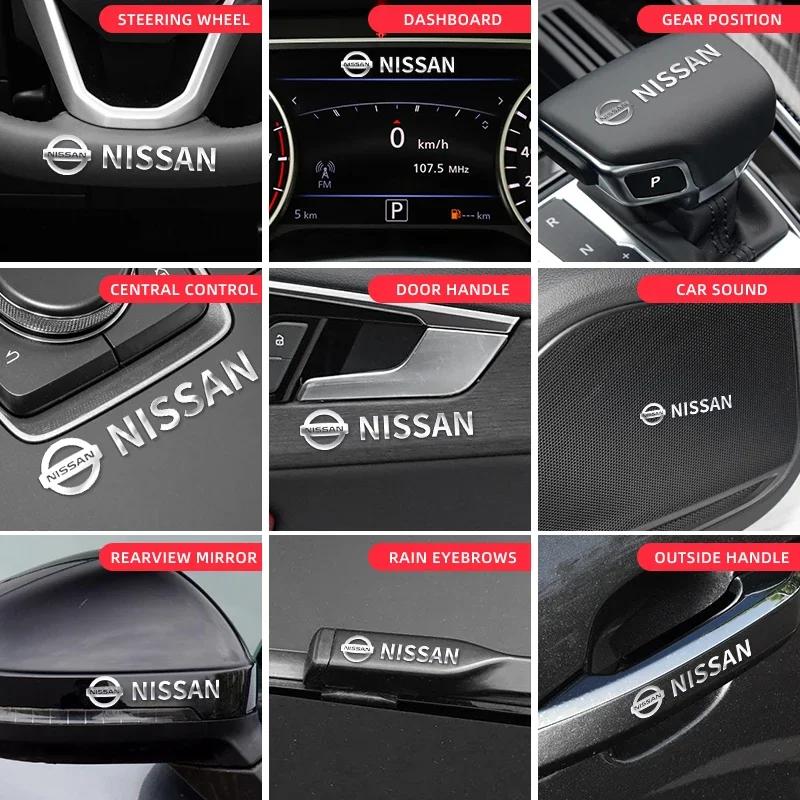 3D DIY Car Metal Emblem Stickers Car Decor Decals Accessories For Nissan X J10 J11 Trail Tiida Teana Skyline Juke X-trail Almera
