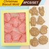 8 Pcs DIY Christmas Cartoon Biscuit Mould 3D ABS Plastic Baking Tool