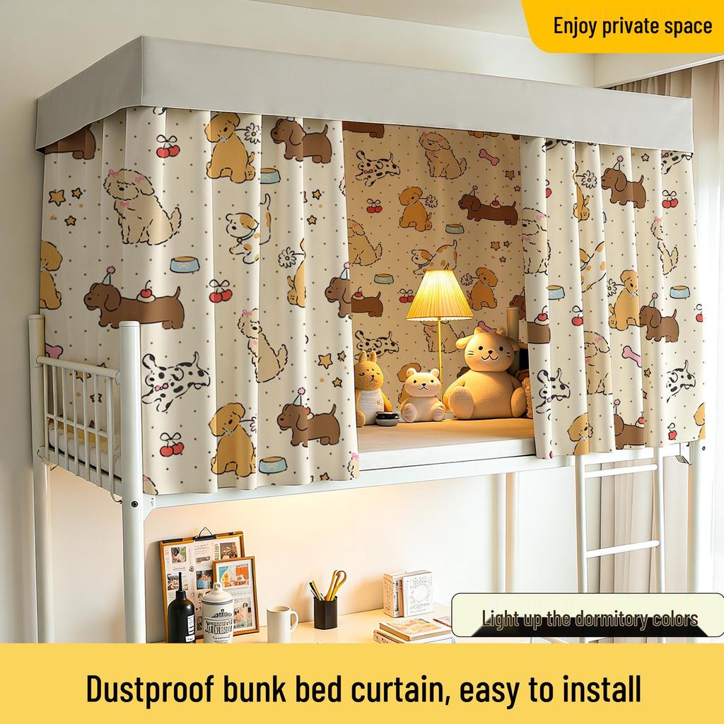 Bright Sun Blackout Dorm Bed Curtains for Students (Upper/Lower Bunk)